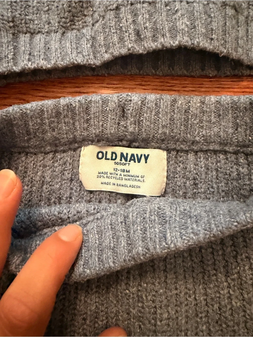 Classic Crewneck Ribbed Gray kid Sweater with Button Shoulder